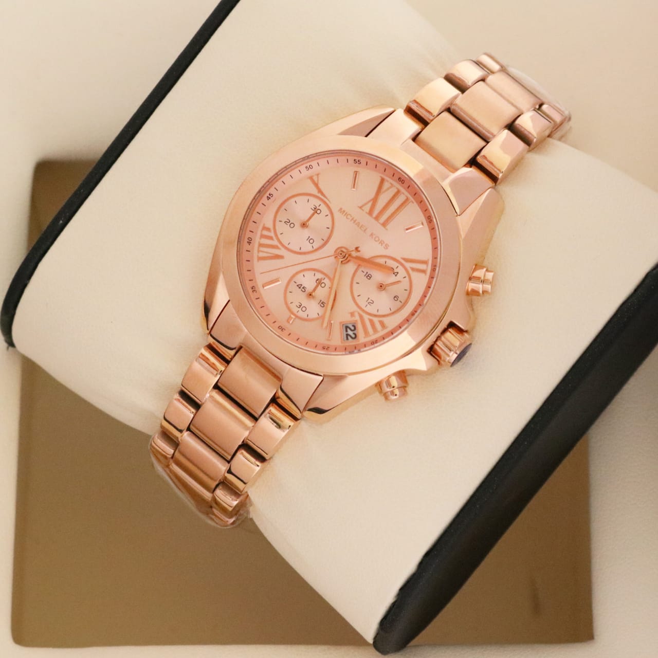 MICHAEL KORS Mini Bradshaw Rose Gold Dial Watch for Women