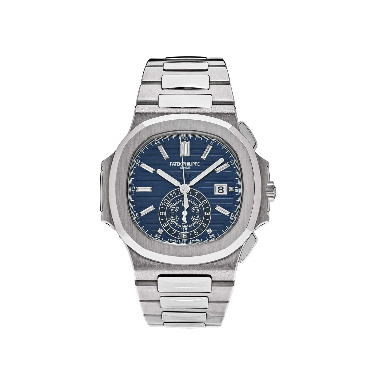 Patek Phillipe Sliver Nautilus with Chrono Automatic — zoomed view