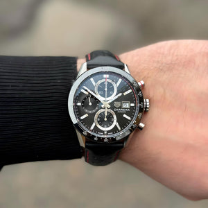 Tag Carrera, black leathe  Luxurious timepiece 🤩