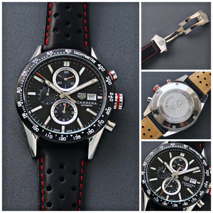 Tag Carrera, black leathe  Luxurious timepiece 🤩