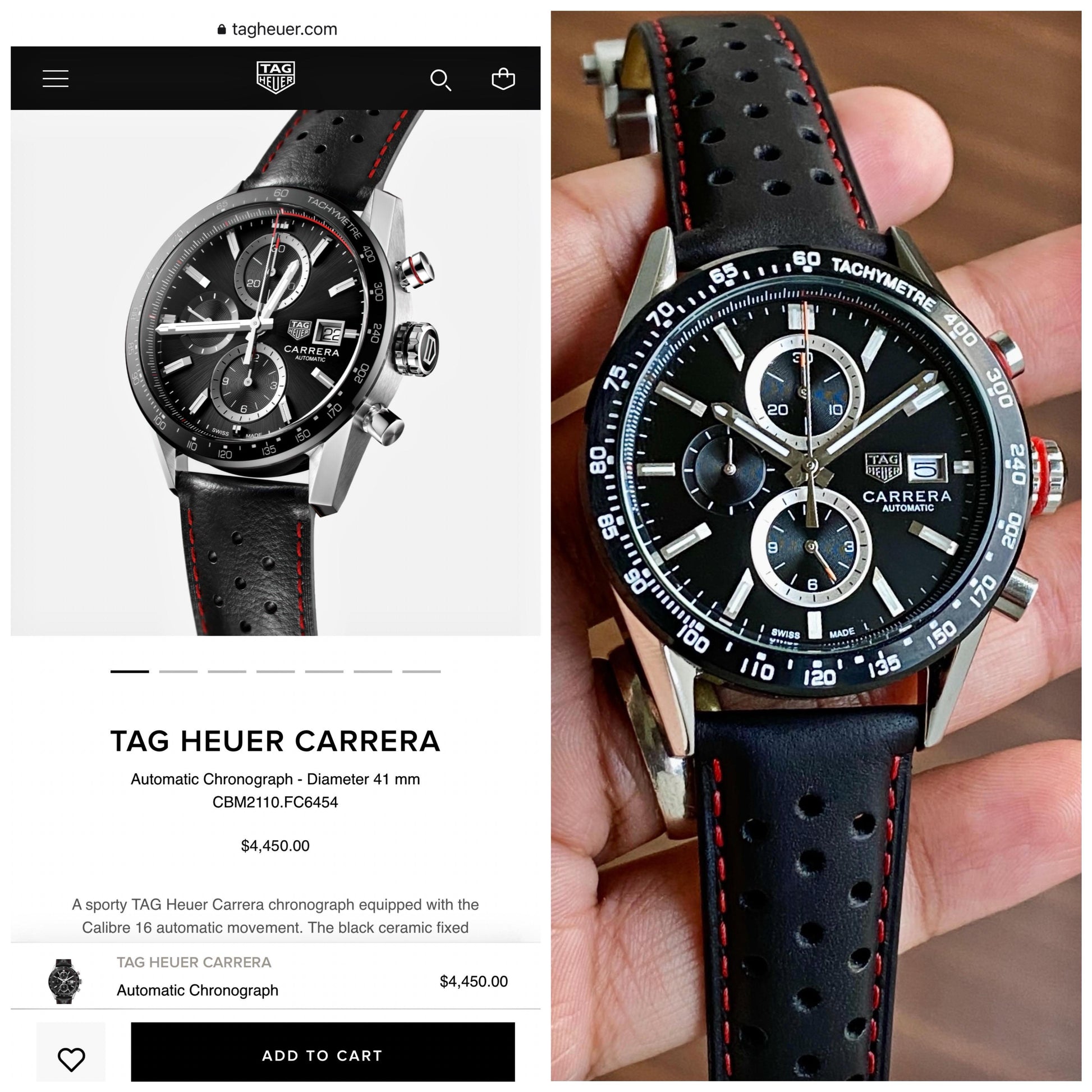 Tag Carrera, black leathe  Luxurious timepiece 🤩