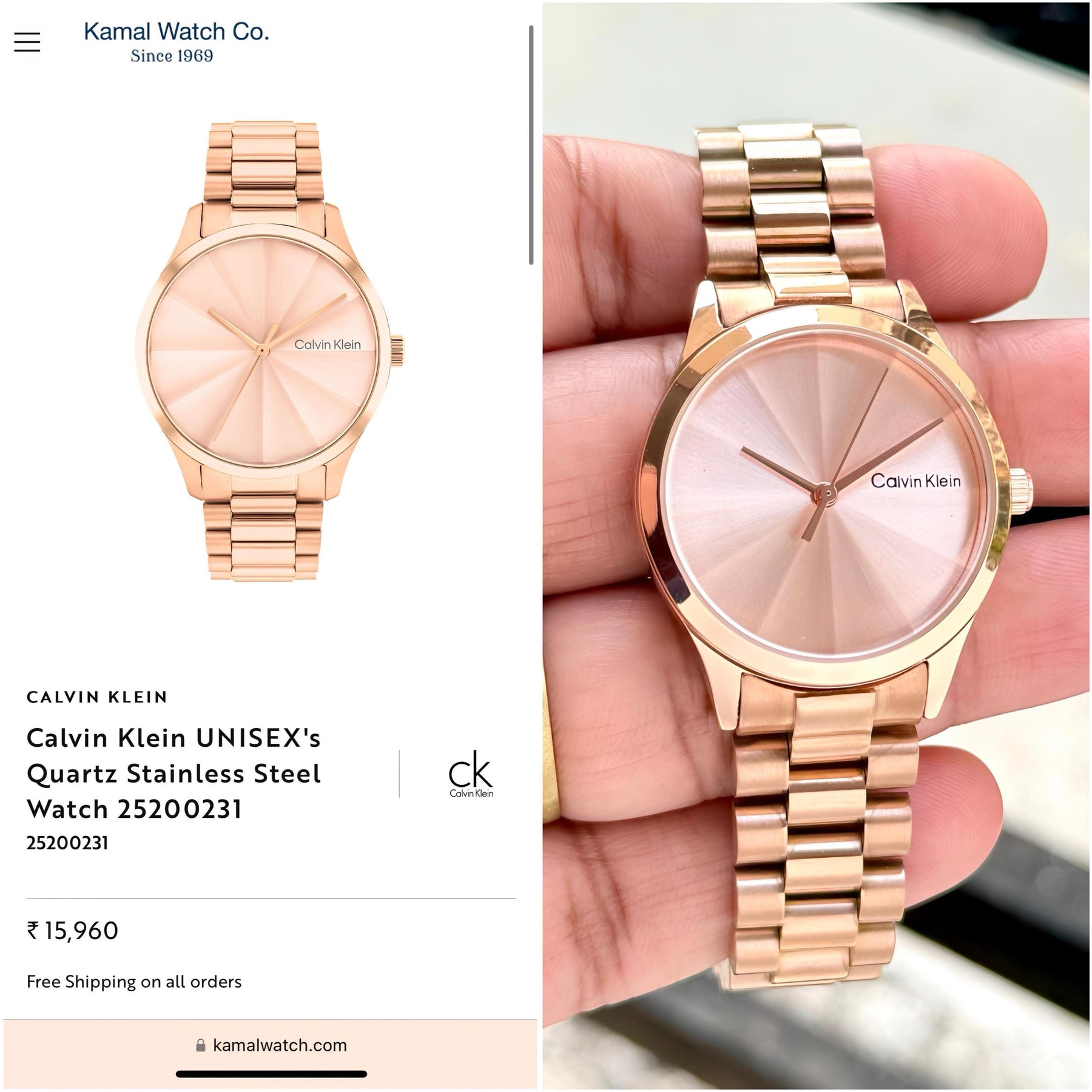 Calvin Klein New & Exclusive Women's Rose Gold series 💯 — zoomed view