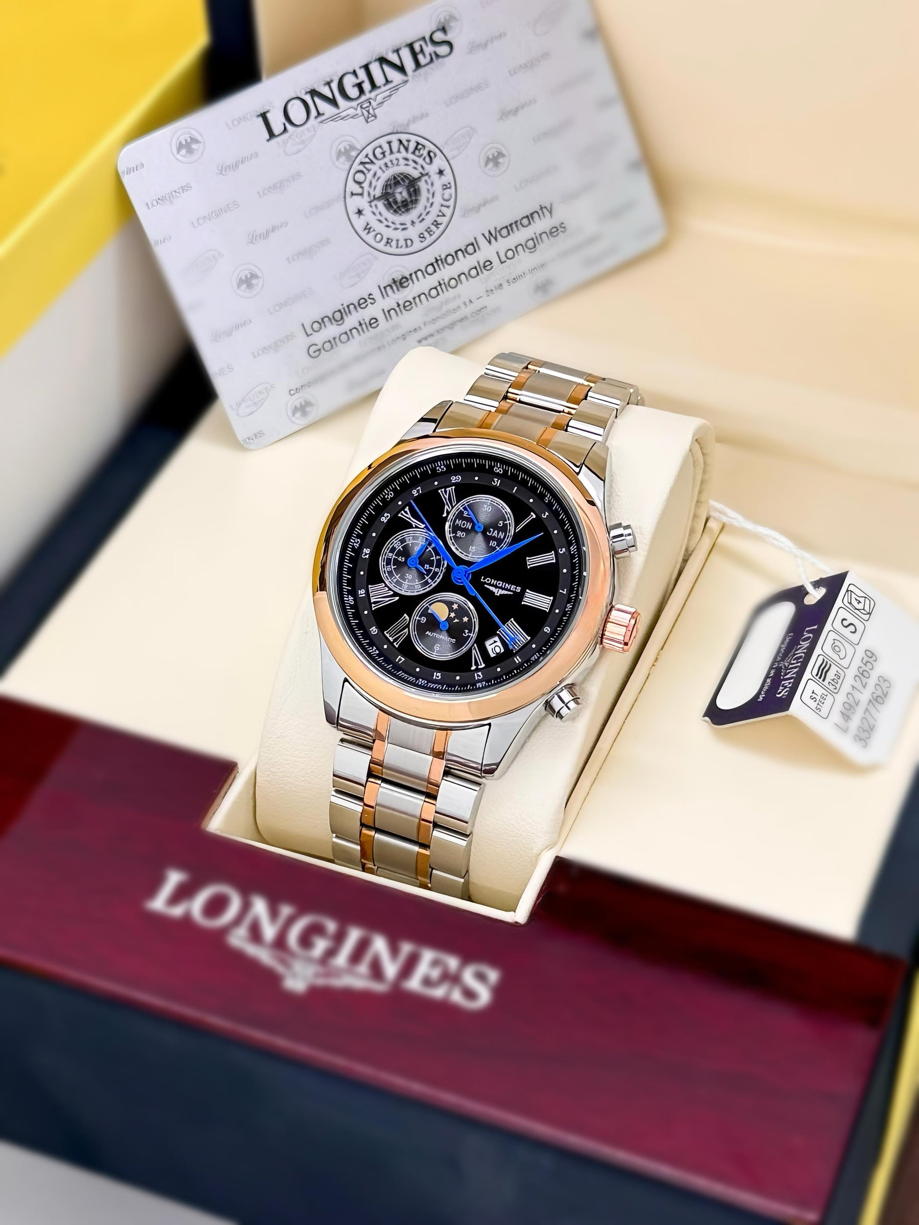 All New & Exclusive Longines Premium Master Collection Rose - Gold Silver Un-boxed🤩 — zoomed view