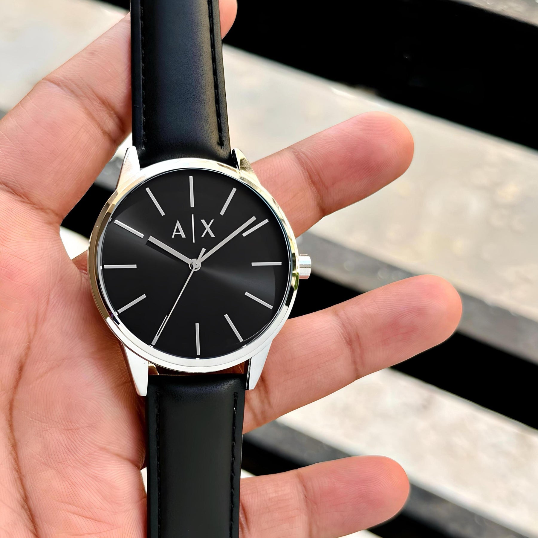 Armani Exchange Black Steel Cayde Revealed & Un-boxed 🤩 — zoomed view