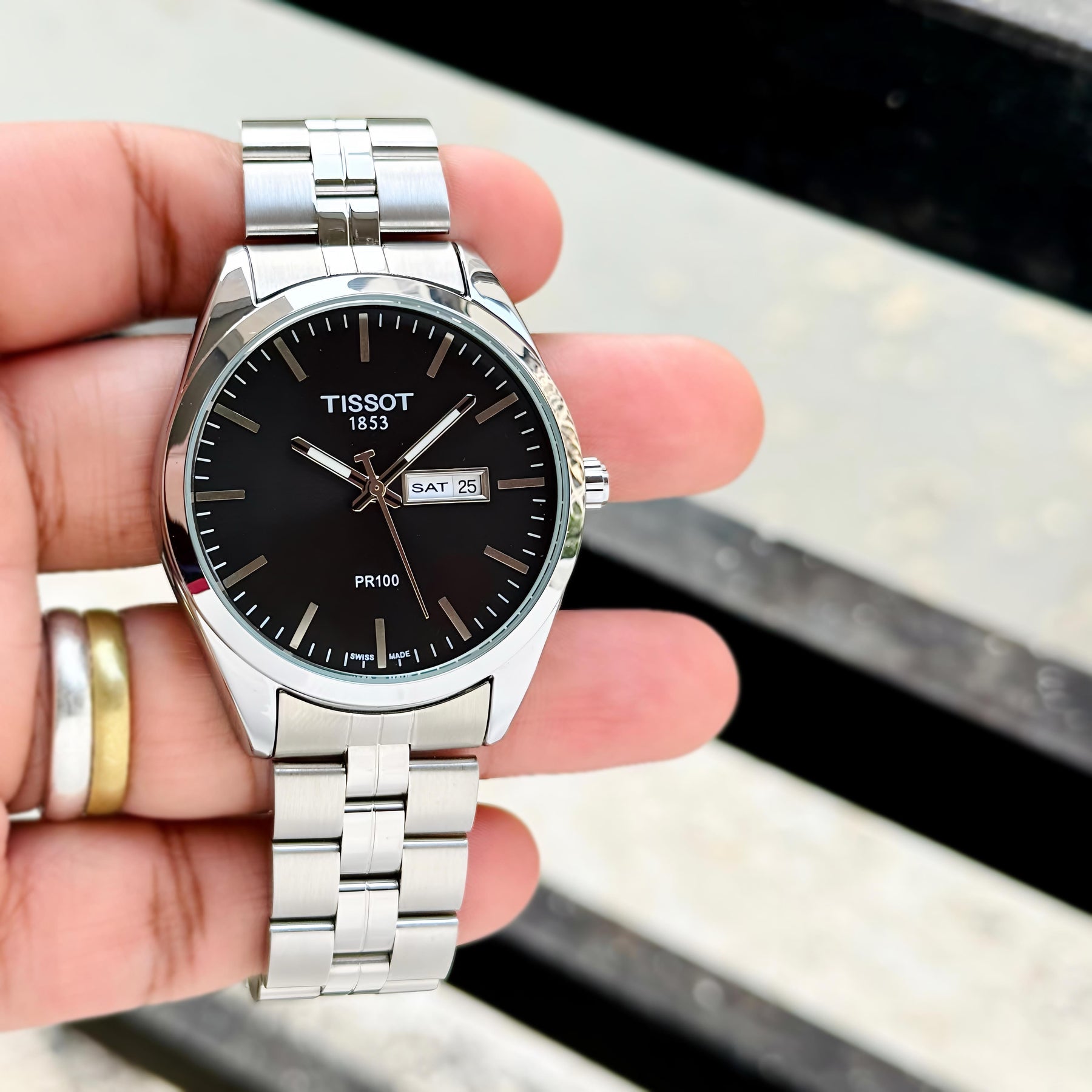 Tissot New & Exclusive PR100 Silver, Live Hands-On 💛 — zoomed view