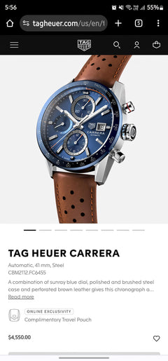 Tag Heuer Model - Carrera Chronograph ; Model No - CBM2112.FC6455