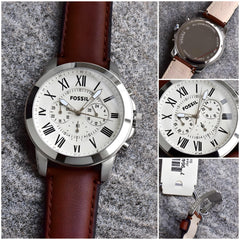 Fossil Grant Chronograph Brown Leather Watch