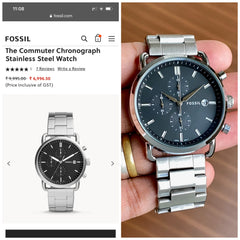 Fossil Commuter Black Dial Watch