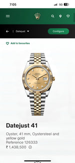 Rolex Datejust  sliver- Golden  with diamond Automatic