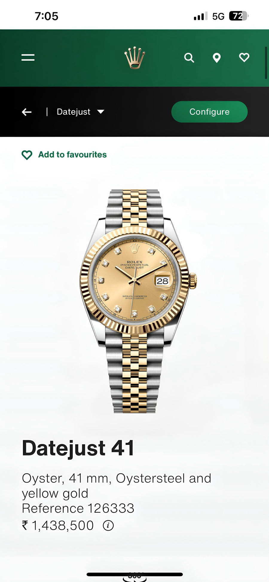 Rolex Datejust  sliver- Golden  with diamond Automatic
