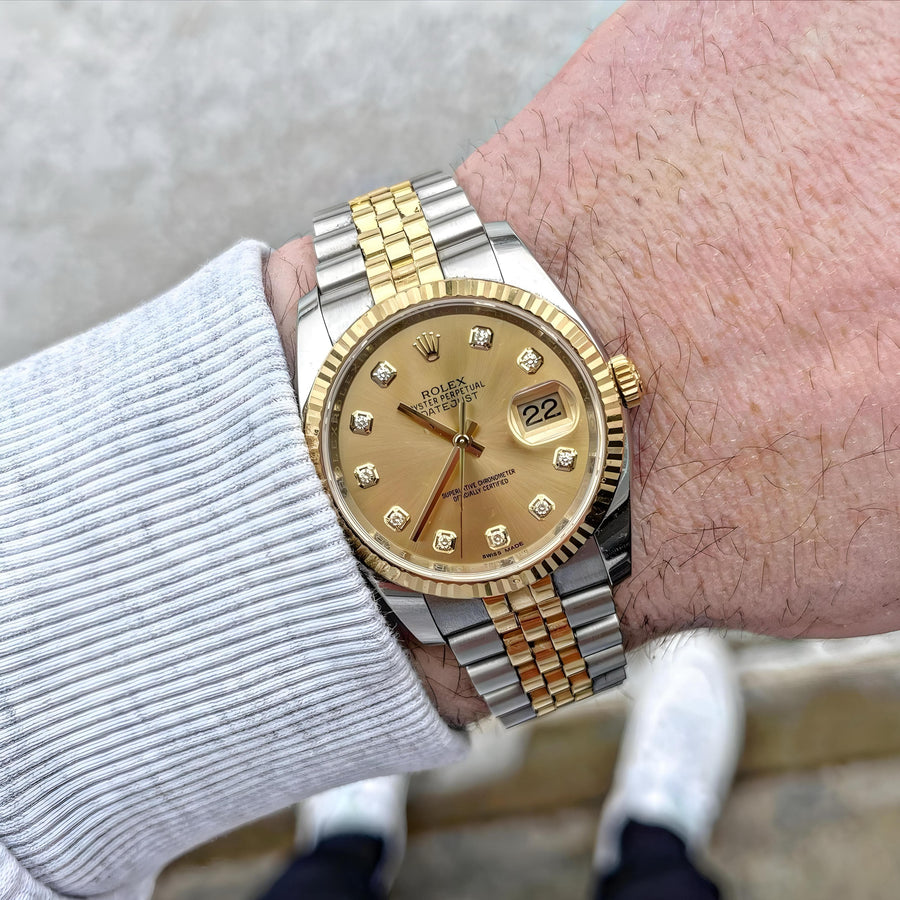 Rolex Datejust  sliver- Golden  with diamond Automatic
