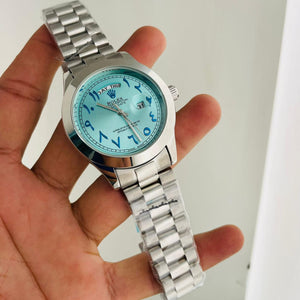 Rolex Day-Date Arabic Dial Ice Blue Automatic Watch