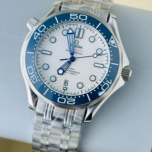 Omega Seamaster Diver White & Blue  Dial Steel Men Watch