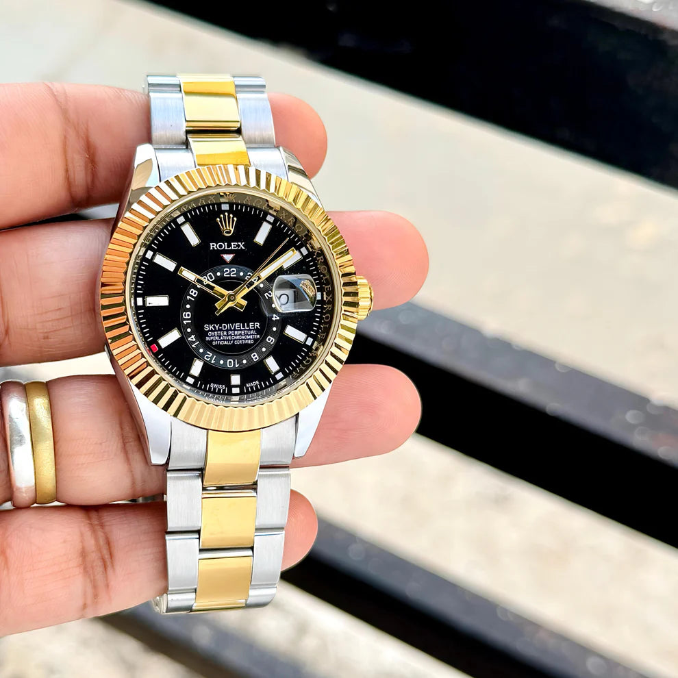 Rolex GMT Master || Full Gold  & Black Dial Japan made — zoomed view