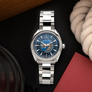 OMEGA STEEL AQUA TERRA WORLD TIMER
