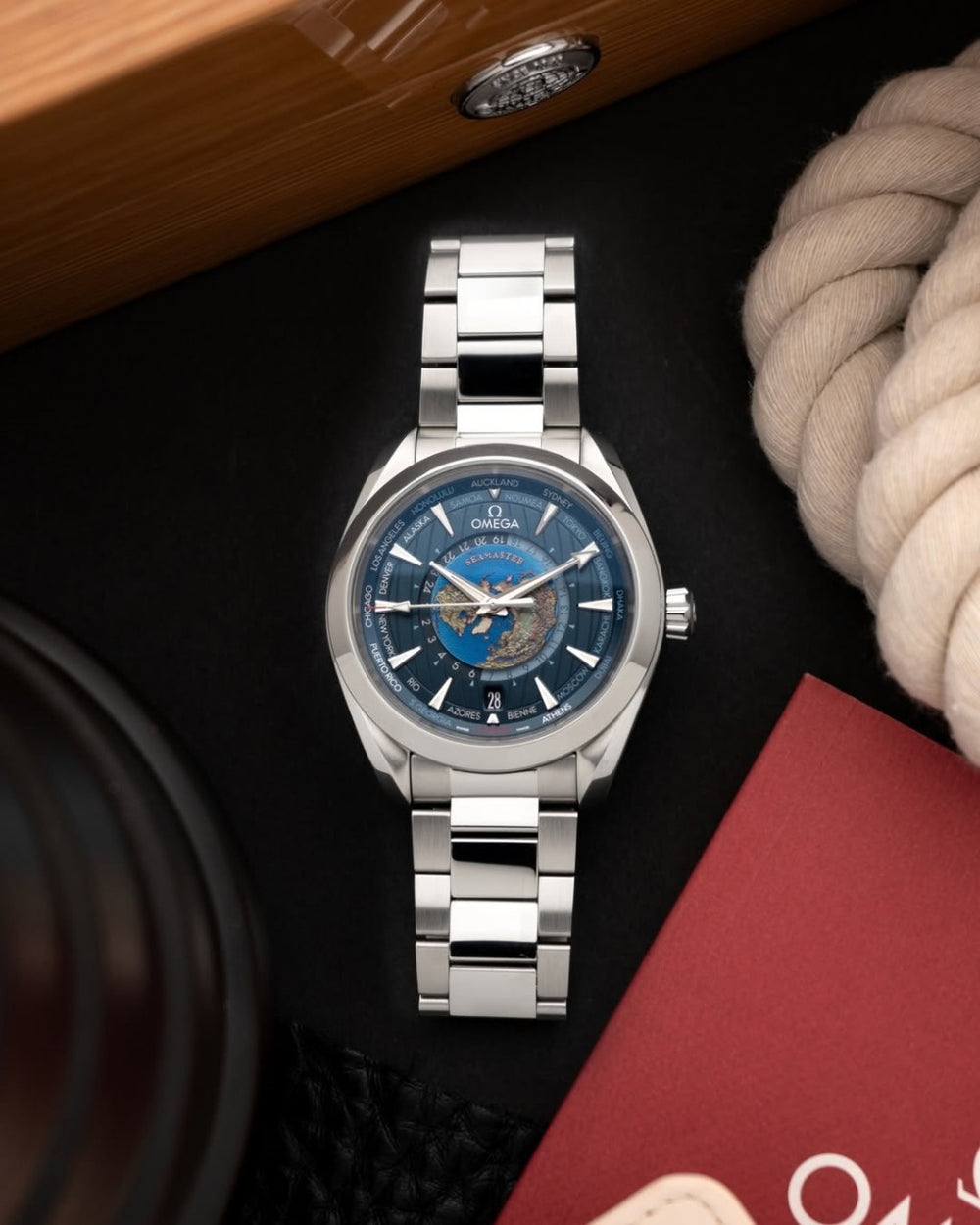 OMEGA STEEL AQUA TERRA WORLD TIMER