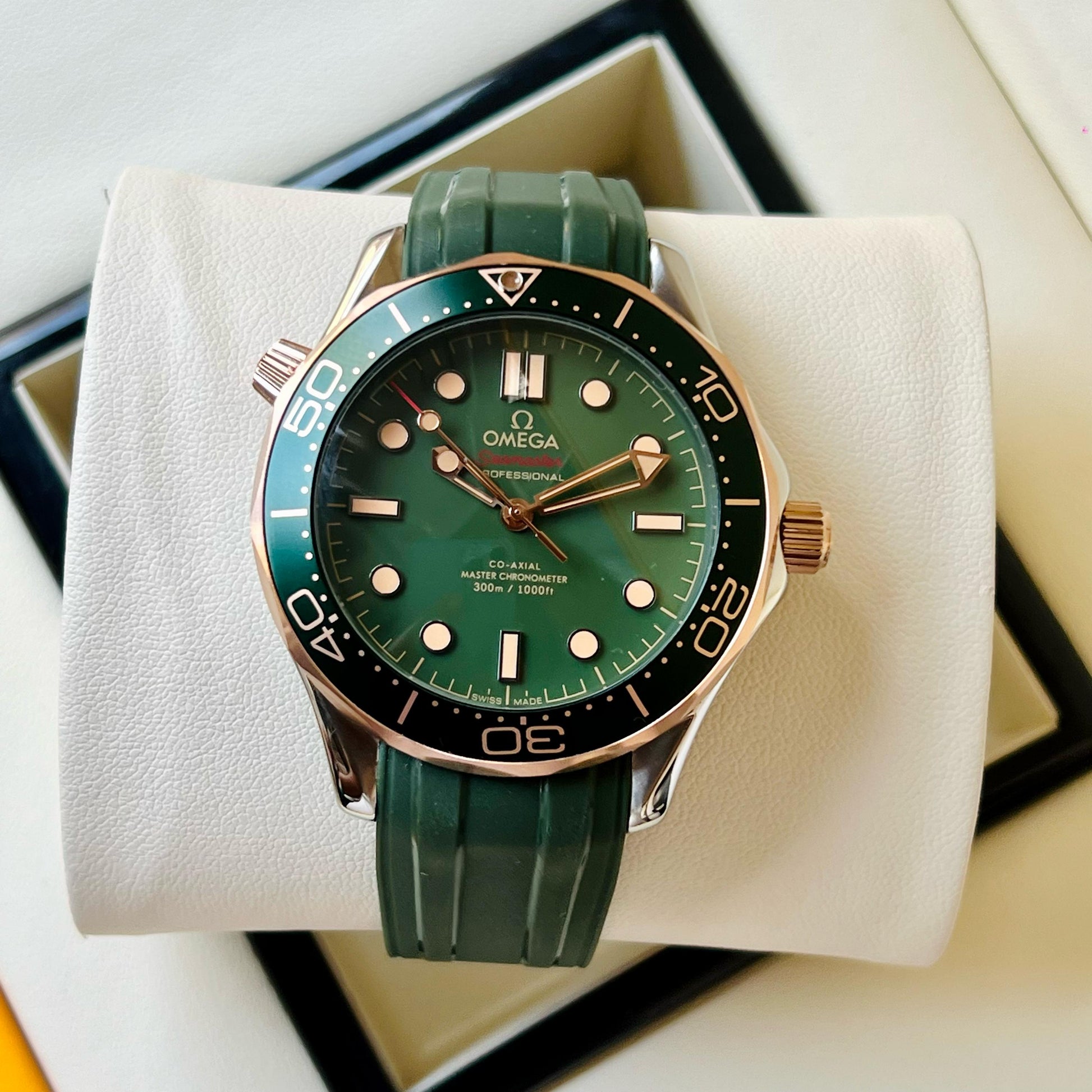 Omega Seamster Golden and Green Luxury look Japanese Automatic Mens Watch