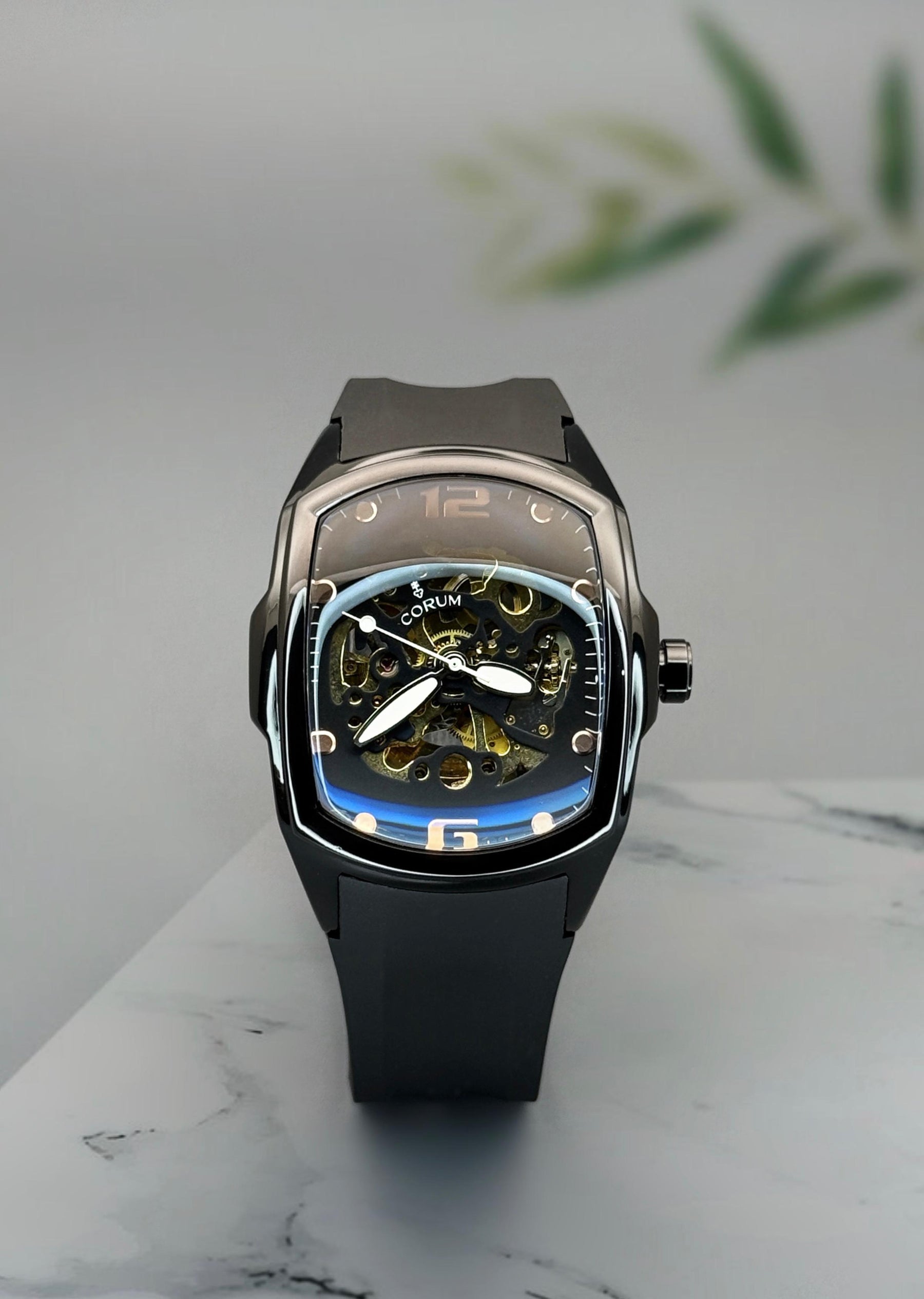 Corum Men’s Watch Full Automatic With Open Back Machine - Black — zoomed view