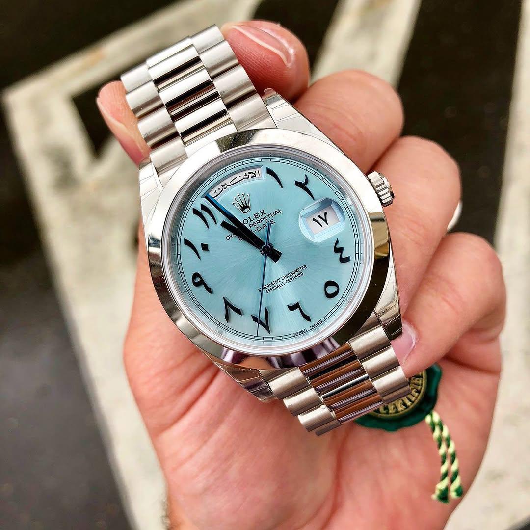 Rolex Day-Date Oliver Green — zoomed view