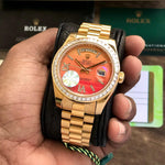 Rolex Day Date Golden Diamond Bazel Ring