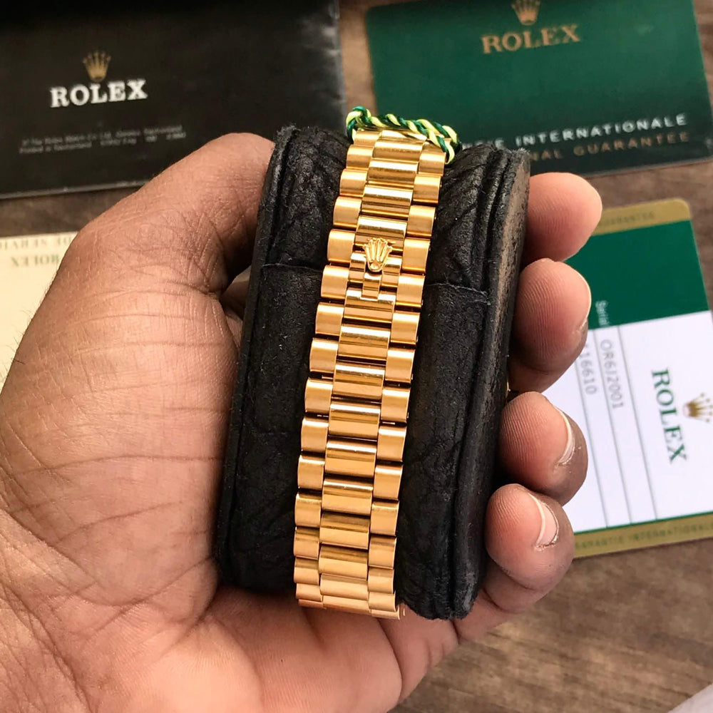 Rolex Day Date Golden Diamond Bazel Ring