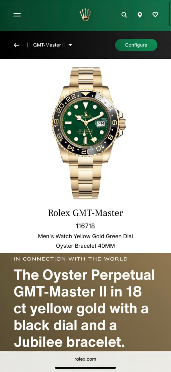 Rolex GMT Master II Gold
