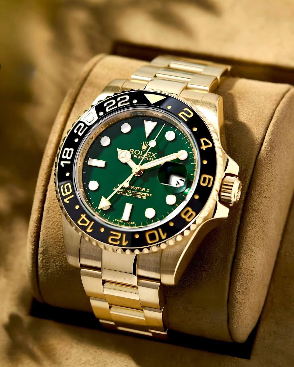 Rolex GMT Master II Gold — zoomed view