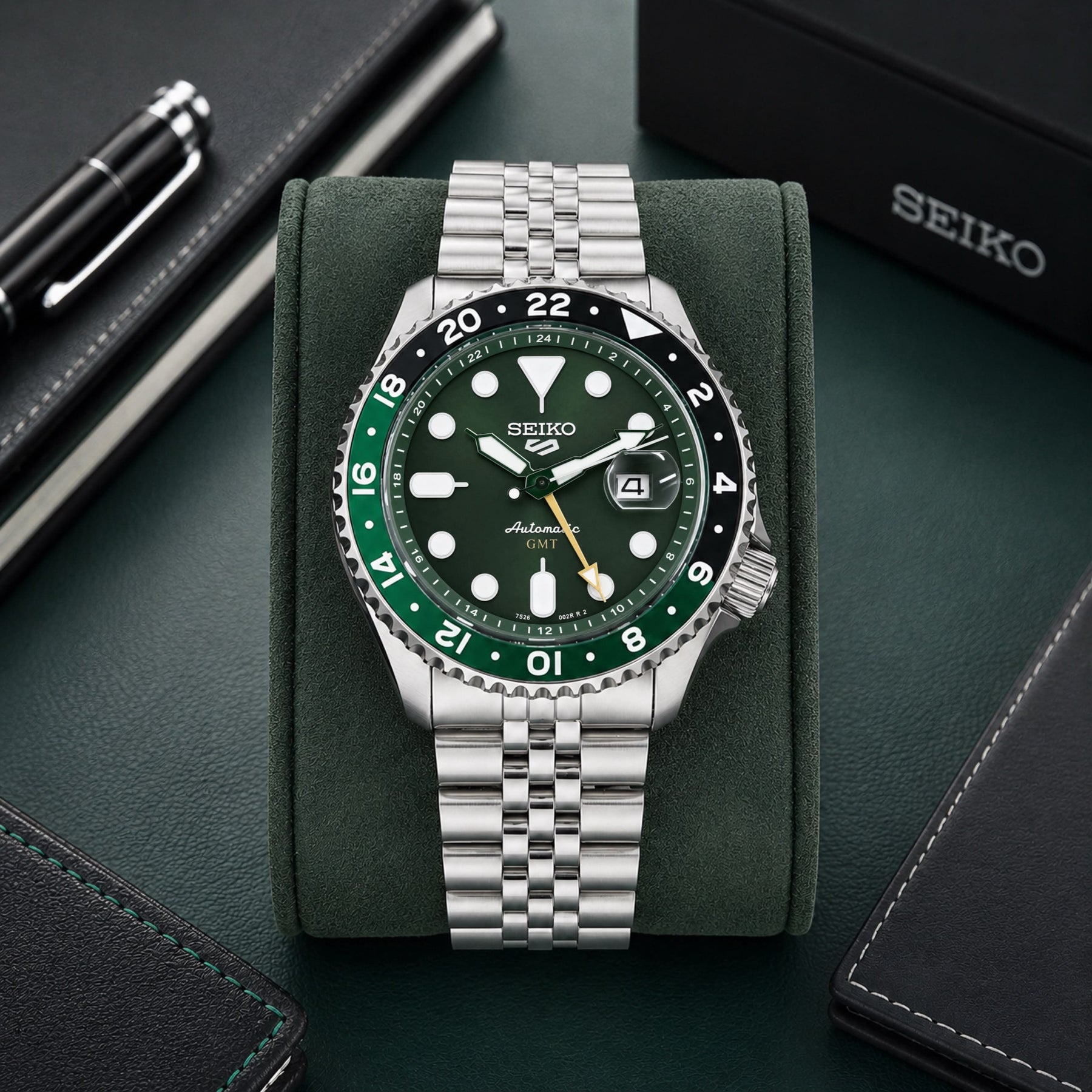 Seiko 5 Sports SKX GMT — zoomed view