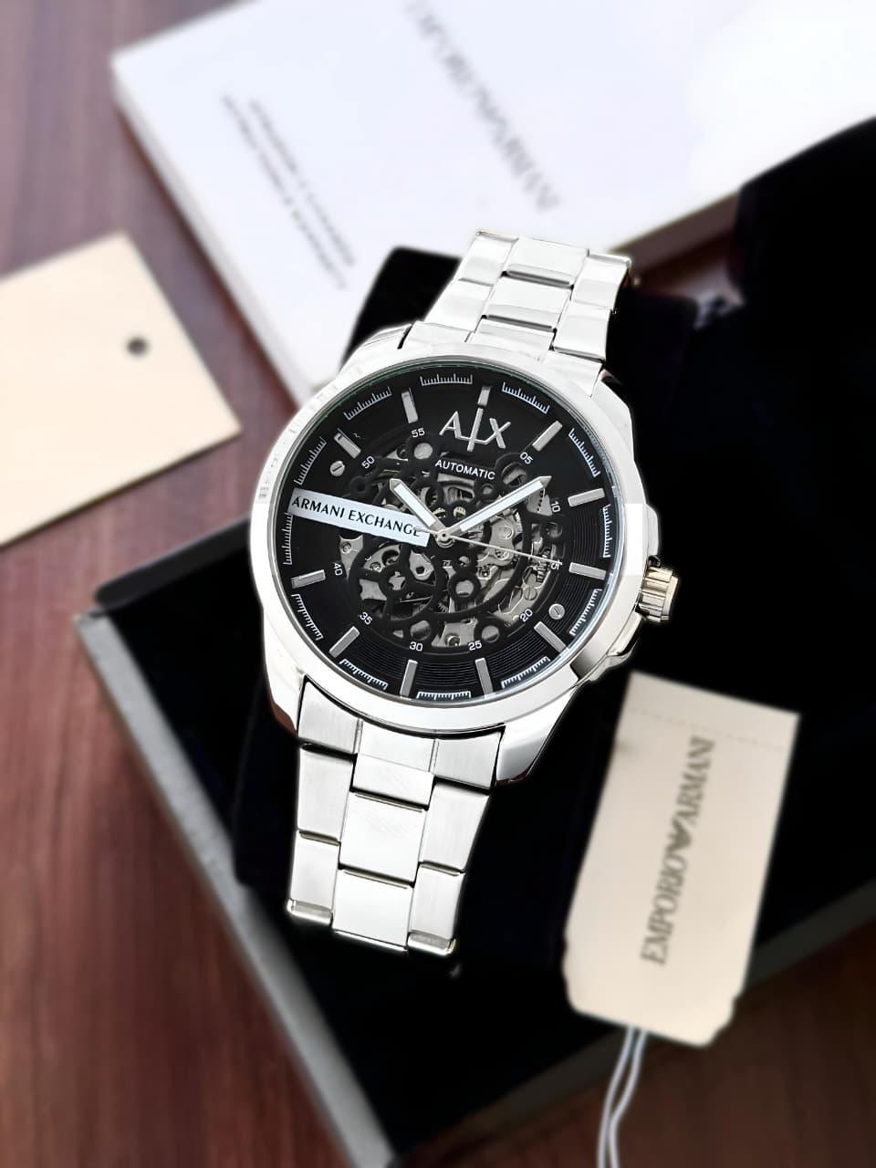 Armani Exchange Hampton Automatic — zoomed view
