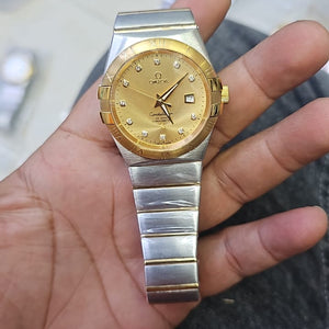 Omega constellation automatic champagne dial men's watch