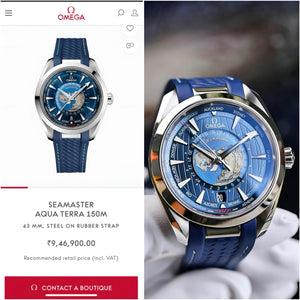 Omega Seamaster Aqua Terra Blue Japanese Automatic Mens Watch