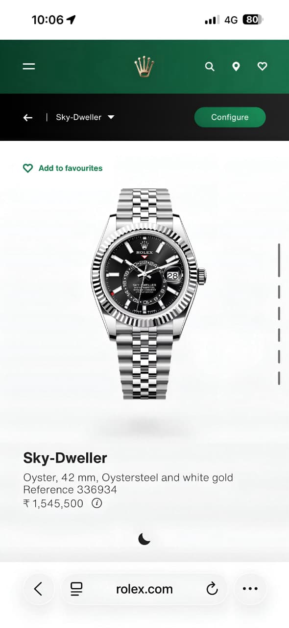 Rolex Premium Sky-Dweller Catalog Model ⌚