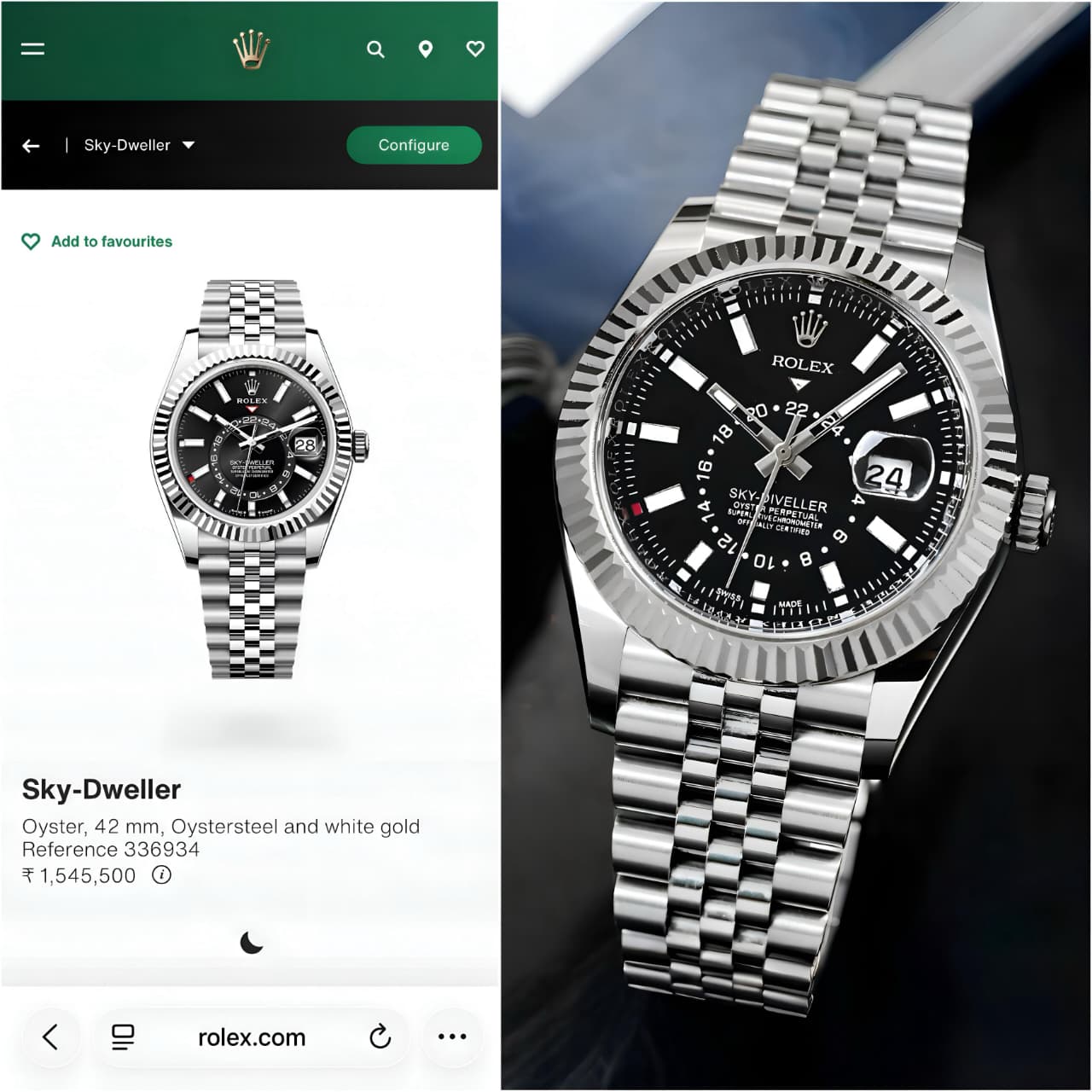 Rolex Premium Sky-Dweller Catalog Model ⌚