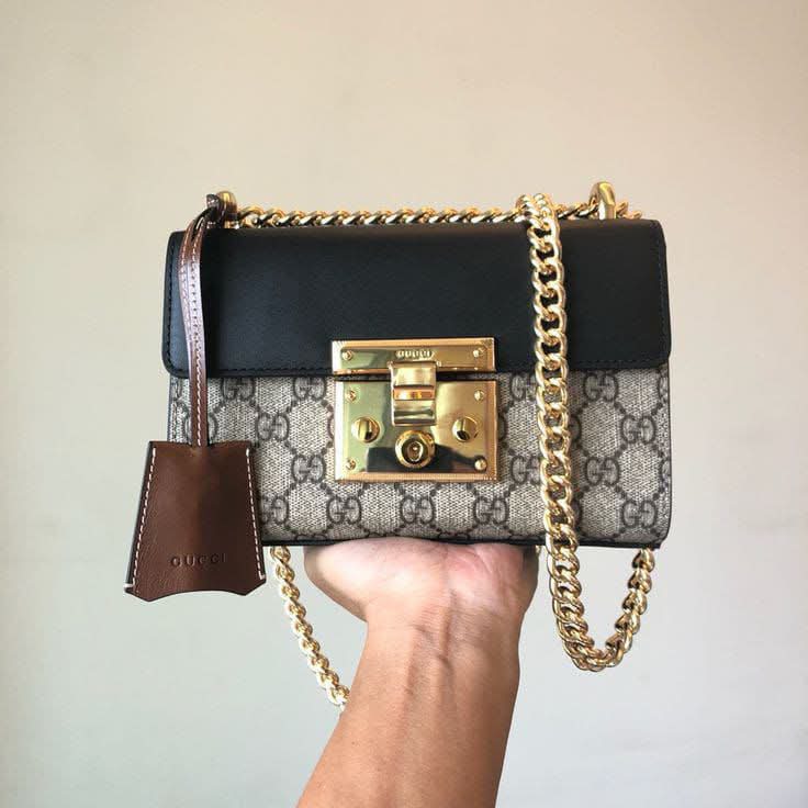 Gucci Small GG Supreme Padlock Shoulder Bag