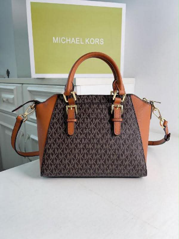 Michael Kors Ciara Medium Logo and Leather Satchel