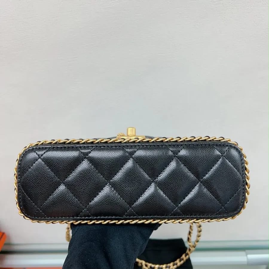 black Chanel 23k handbag