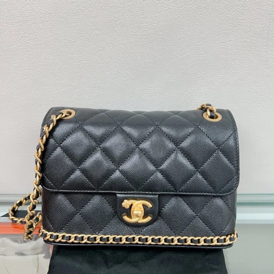 black Chanel 23k handbag