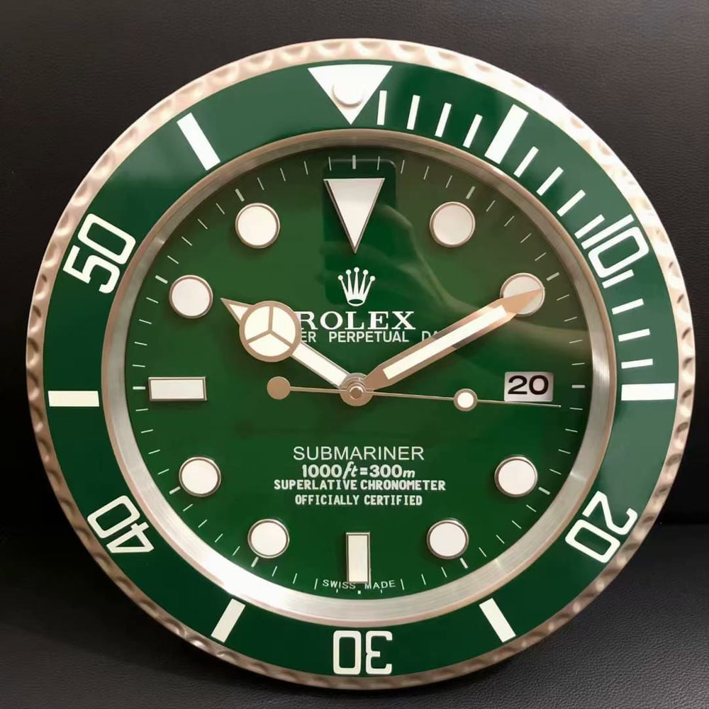 FunkyTradition Luxury Green Submariner Stainless Steel Wall Clock