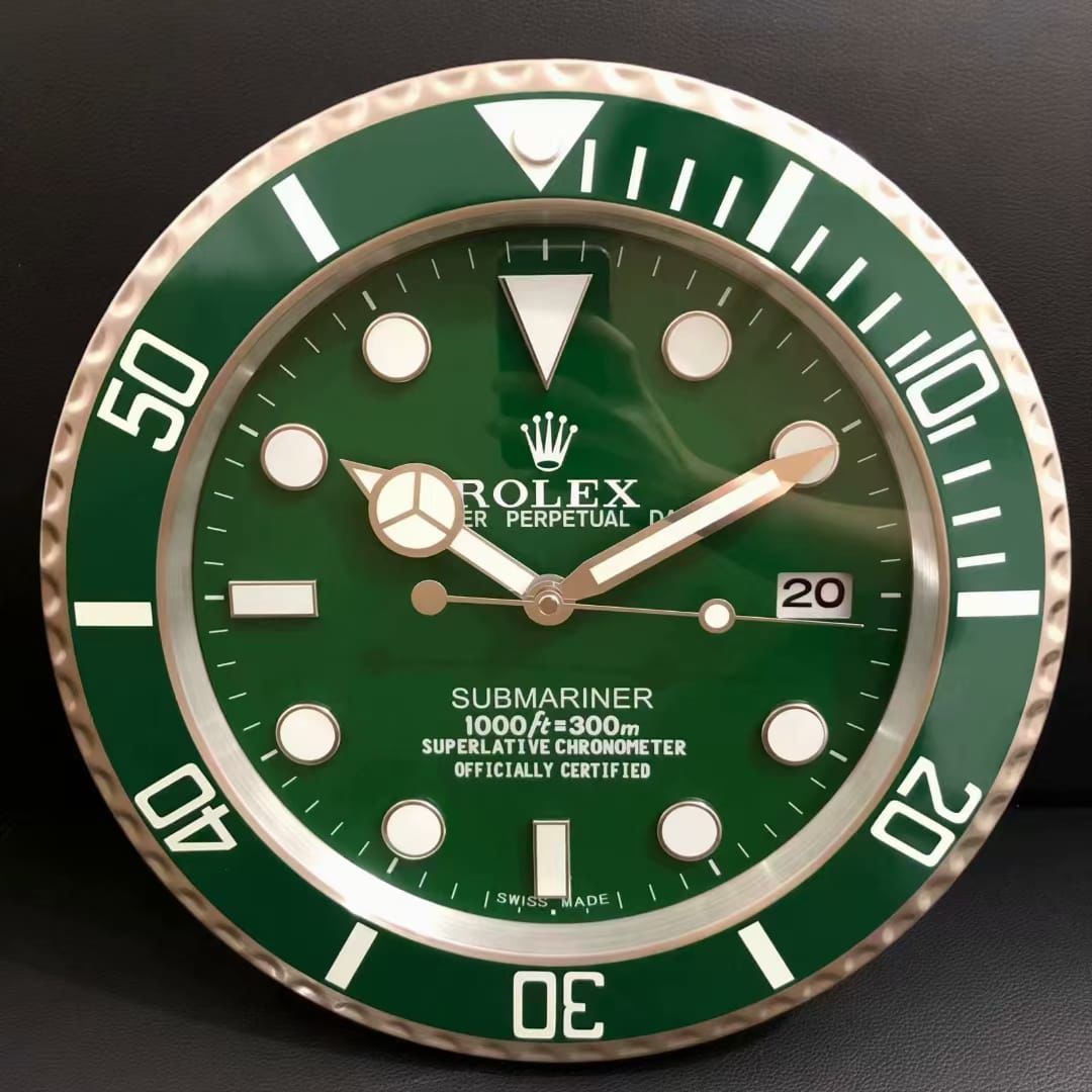 FunkyTradition Luxury Green Submariner Stainless Steel Wall Clock