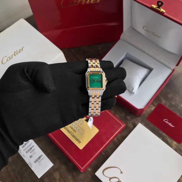Cartier Santos De Premiums Two Tone Green Dial Women’s Watch