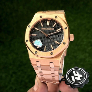Audemars Piguet Royal Oak Offshore Rosegold Black Dial Metal Chain Automatic Movement Men’s Watch
