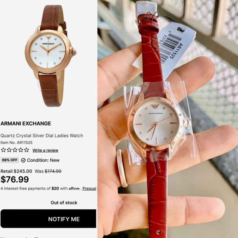 ARMANI EXCHANGE QUARTZ CRYSTAL — zoomed view