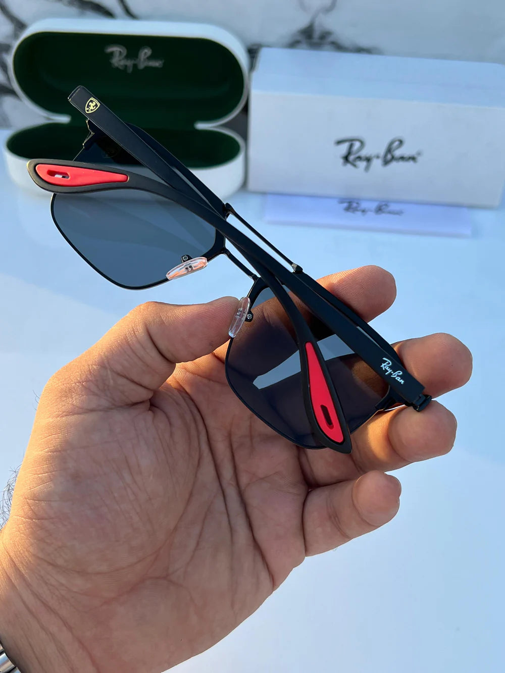 Ray ban METAL FULL BLACK POLARISED SUNGLASSES