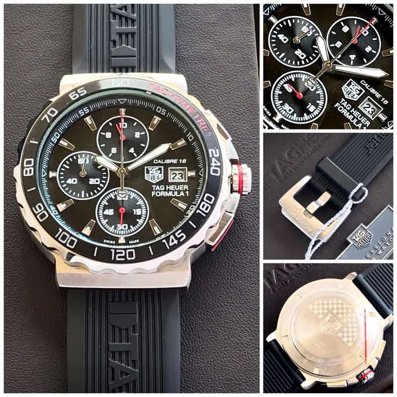 TAG Heuer Formula 1 Men’s 43mm Stainless Steel Quartz Chronograph Black Fiber Strap Master Quality Watch