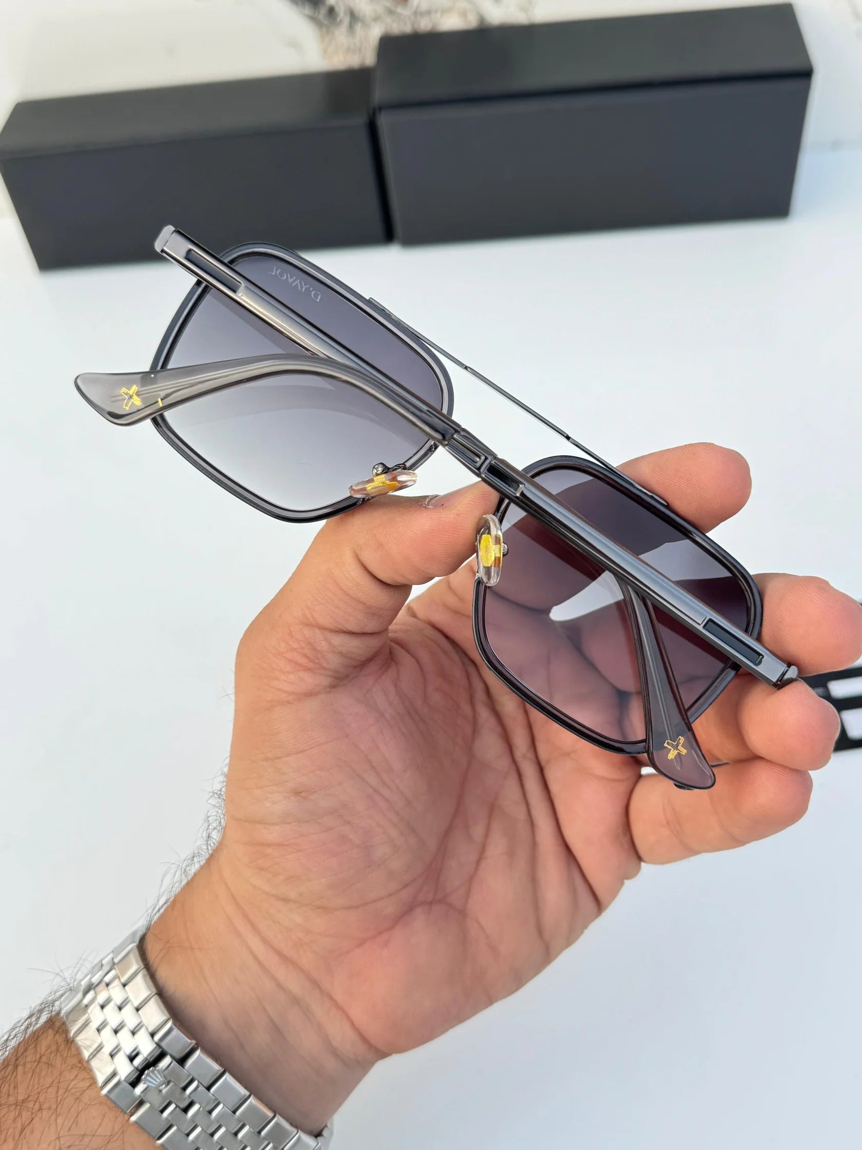 D'YAVOL KING KHAN GUN GREEN DOUBLE SHADED UV-400 SUNGLASSES