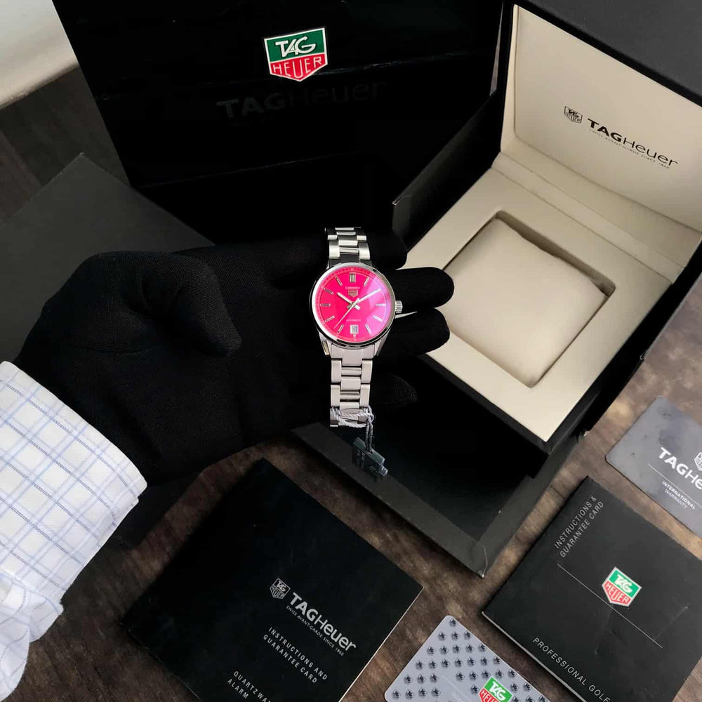 Tag Heuer Grand Carrera Stainless Steel Pink Dial Automatic Watch For Women’s
