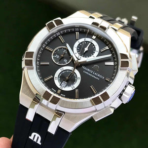 Maurice Lacroix Aikon Quartz Chronograph Full Black Authentic Mens Watch