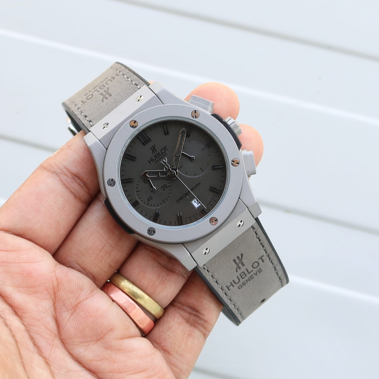 Black Hublot MASTER Watch — zoomed view