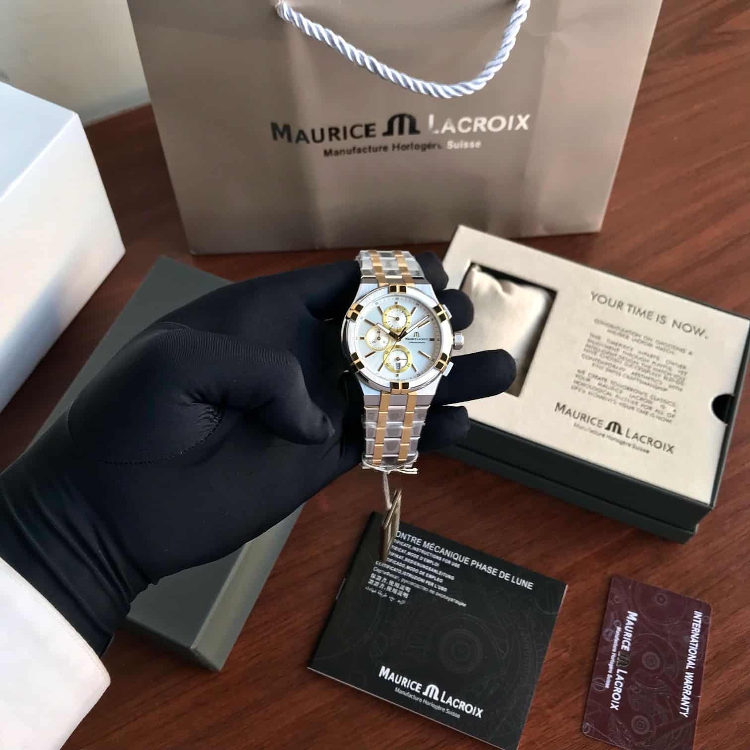 Maurice Lacroix Aikon Authentic Quartz Chronograph Two Tone Mens Watch
