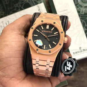 Audemars Piguet Royal Oak Offshore Rosegold Black Dial Metal Chain Automatic Movement Men’s Watch